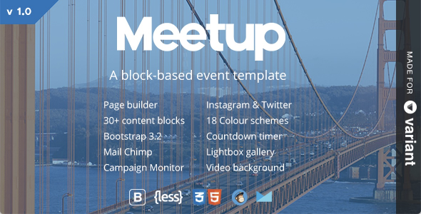 Image Preview.  large preview - Meetup | Conference & Event Landing With Page Builder