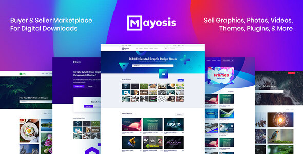 Mayosis Preview.  large preview - Mayosis - Digital Marketplace WordPress Theme