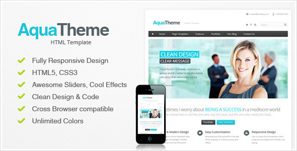 Aqua – Responsive HTML Template