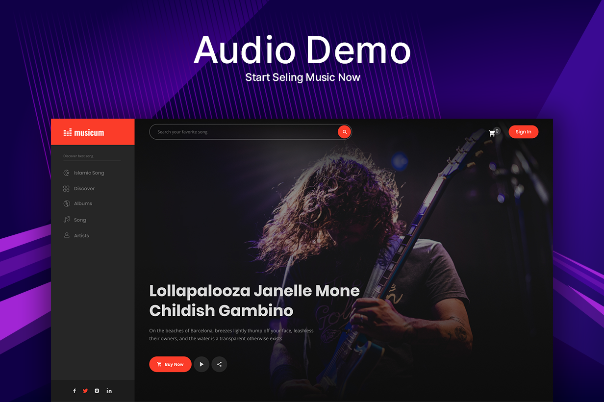 audio demo - Mayosis - Digital Marketplace WordPress Theme