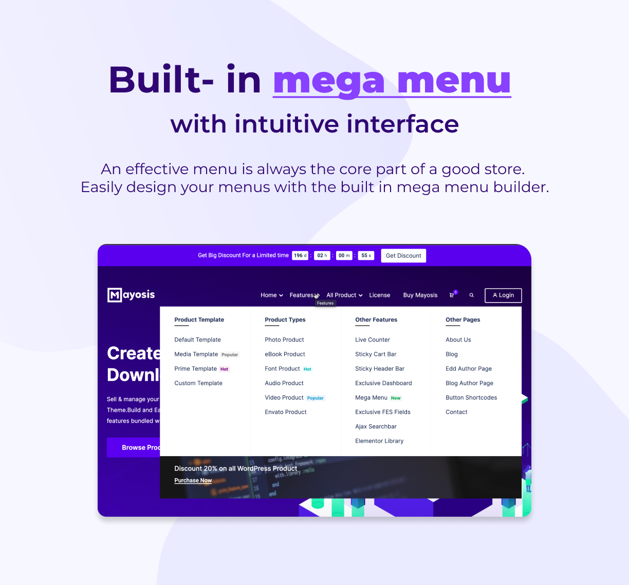 mega menu - Mayosis - Digital Marketplace WordPress Theme
