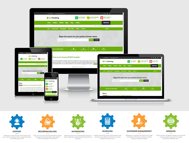res pres whmcs - EcoHosting | Responsive HTML5 Hosting and WHMCS Template