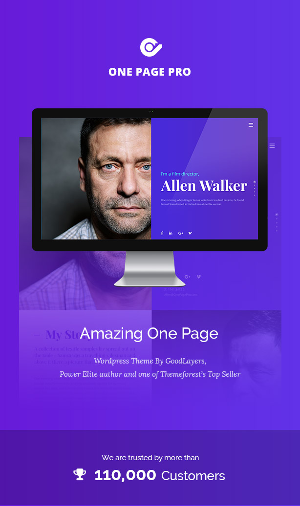 screen 1 - One Page Pro - Multipurpose WordPress