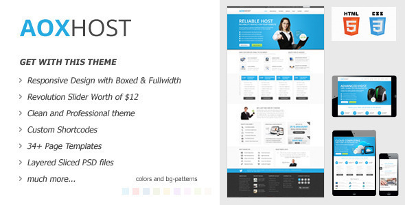theme preview.  large preview - AOX HOST - A Professional Hosting Theme + WHMCS