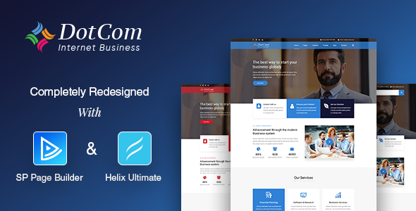 theme preview.  large preview - DotCom - Responsive Joomla Corporate Template
