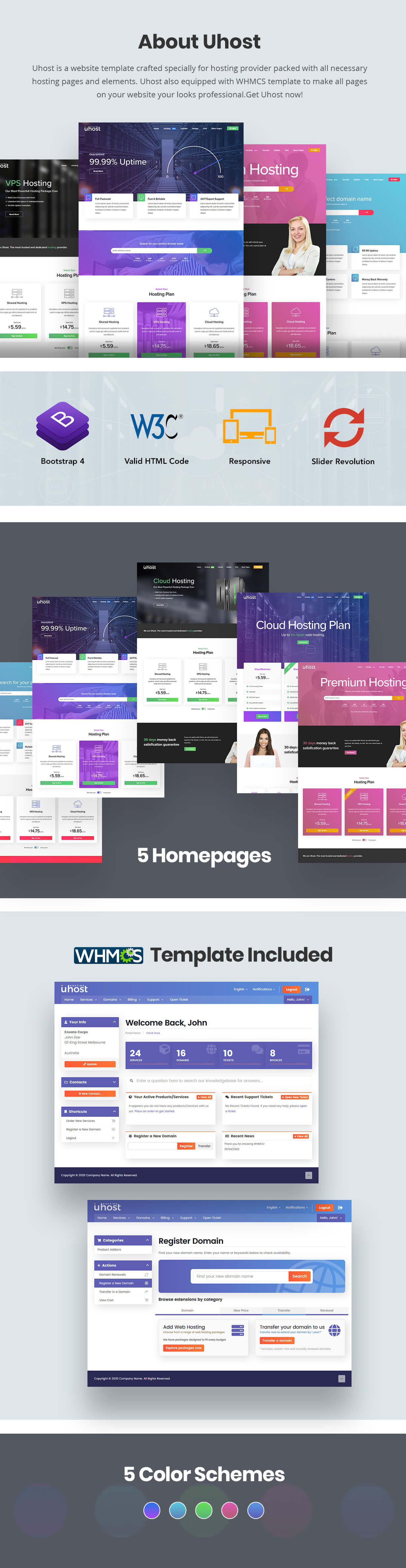 uhost features 2 - Uhost - HTML Hosting Template + WHMCS