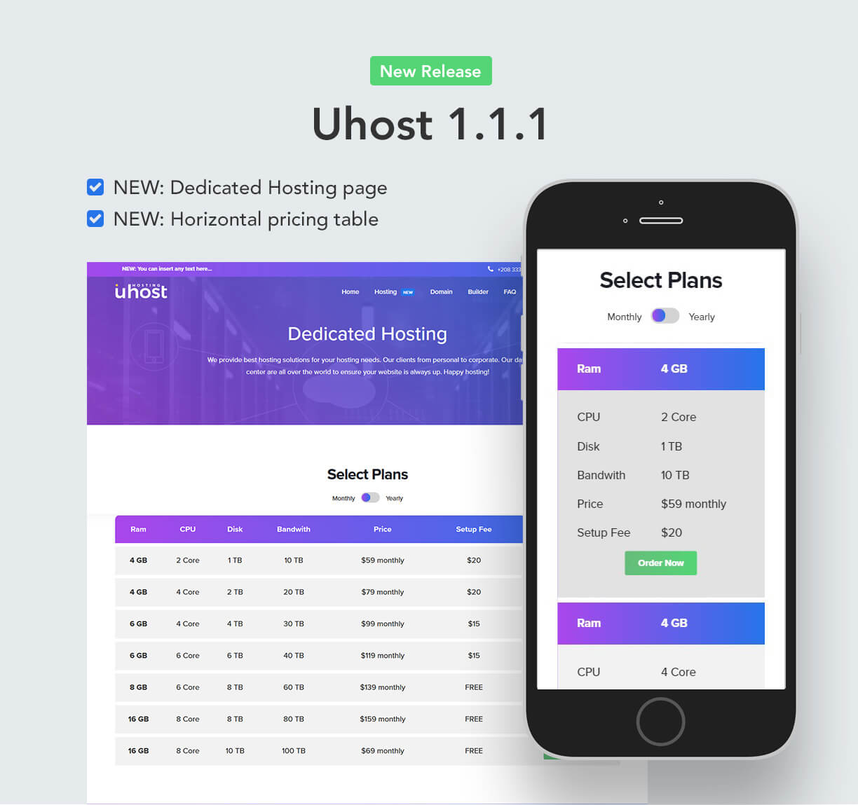 uhost update 1 1 1 - Uhost - HTML Hosting Template + WHMCS