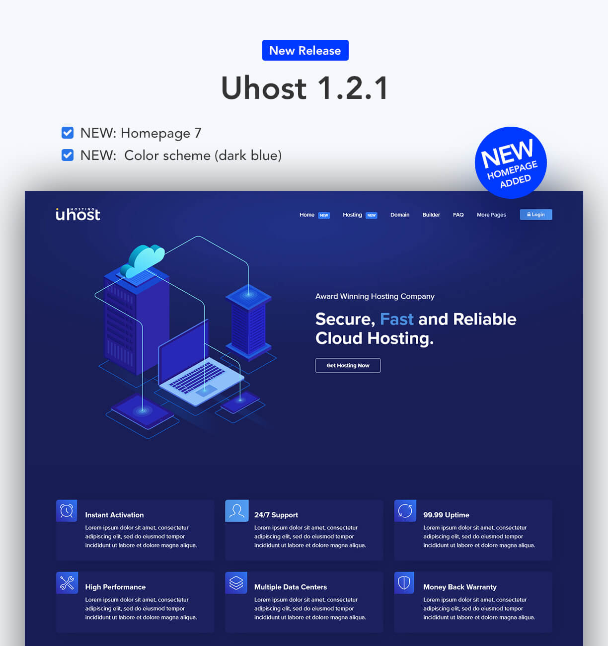 uhost update 1 2 1 - Uhost - HTML Hosting Template + WHMCS