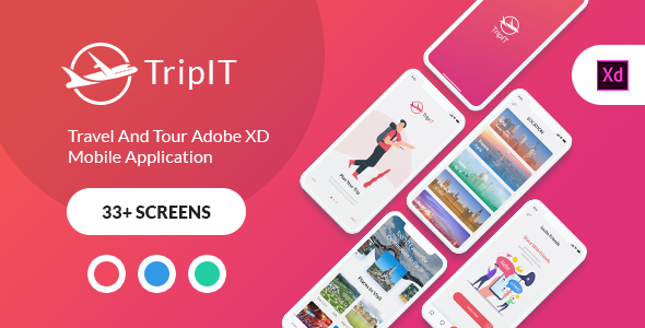01 Preview.  large preview - TripIt - Travel Adobe XD Mobile Application