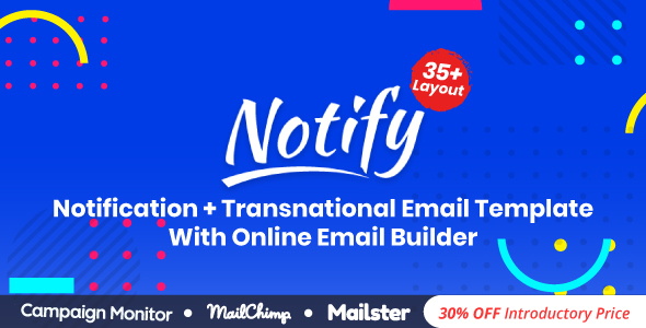 01 notify theme preview.  large preview - Notify | Responsive Multipurpose Email Template With Online Builder