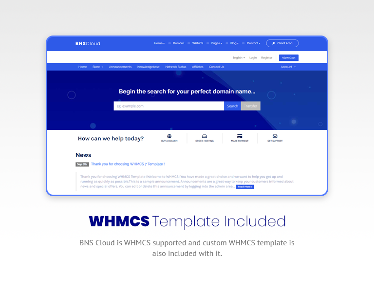 06.whmcs - BNSCloud | Multipurpose Hosting with WHMCS Templates