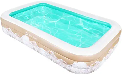 1662235055 41Tz9rLxhHL. AC  - Brace Master Inflatable Swimming Pool, Blow Up Pool, 95" x 56" x 22" Family Kiddie Pools, Ages 3+, Full-Sized Inflatable Pool for Kids, Adults, Outdoor, Garden, Backyard, Green