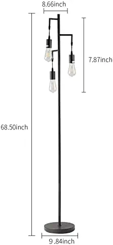 21Cwi0HYXUL. AC  - SUNMORY Farmhouse Industrial Floor Lamp for Living Room,Standing Tree Floor Lamp with 3 Edison Led Bulbs ,Rustic Floor Lamps for Living Room，Bedroom，Black Floor Lamp,Tall Lamps for Living Room，Office