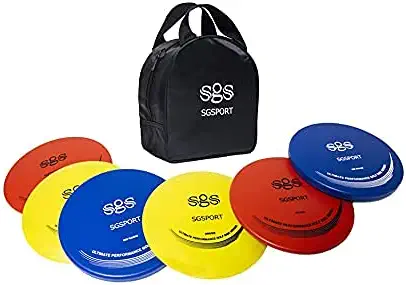411oN9rLtRS. AC  - SGSPORT Disc Golf Basket with Discs | Portable Disc Golf Target with Heavy Duty 24-Chains Disc Golf Course Basket, Come with 6pcs Disc Golf Discs with Carry Bag