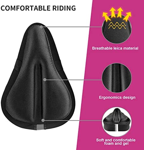 415qCDPVx8L. AC  - TOMDLING Kids Gel Bike Seat Cushion Cover, Breathable Memory Foam Child Bike Seat Cover, Seat Cushion for Children's Bicycle, with Water and Dust Resistant Cover, 9"x6"