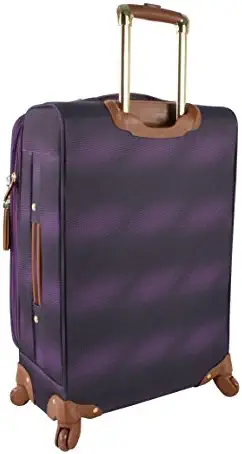 41UebVppZvL. AC  - Steve Madden Designer Luggage Collection - Lightweight 24 Inch Expandable Softside Suitcase - Mid-size Rolling 4-Spinner Wheels Checked Bag (Shadow Purple)