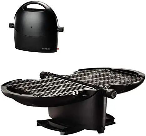 41VQh2X7uGL. AC  - NOMADIQ Portable Propane Gas Grill | Small, Mini, Lightweight Tabletop BBQ | Perfect for Camping, Tailgating, Outdoor Cooking, RV, Boats, Travel (Grill)
