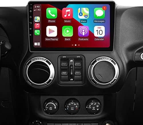 41XAEPcPupL. AC  - Car Stereo Radio Android 10 for Jeep Wrangler JK Compass Grand Cherokee Dodge Ram GPS Navigation Upgrade with Apple Carplay Andriod Auto Bluetooth SWC