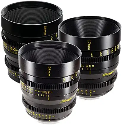 41s35+mMRLS. AC  - Mitakon Zhongyi Speedmaster 17mm T1.0 + 25mm T1.0 + 35mm T1.0 Cinema Lens Bundle for Micro Four Thirds Mount