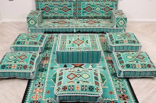 5101nls+1BL - arabian floor sofa,floor cushions,arabic floor seating,arabic cushions,oriental seating,furniture,arabic majlis sofa,arabic jalsa,arabic couch - MA 40 (Full Set With Standart FOAM)