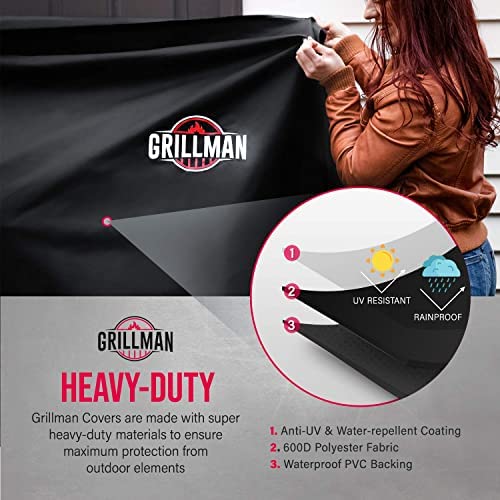 510UXDlLSTL. AC  - Grillman Premium BBQ Grill Cover, Heavy-Duty Gas Grill Cover for Weber Spirit, Weber Genesis, Char Broil etc. Rip-Proof & Waterproof (58" L x 24" W x 48" H, Black)