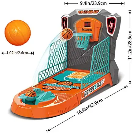 5113Fd0ZyuL. AC  - KUARLUBI Basketball Shooting Game Toy, Desktop Table Basketball Games Set with Basketball Court, Move Basket, Light and Score Fun Sports Novelty Toy for Birthday Gifts