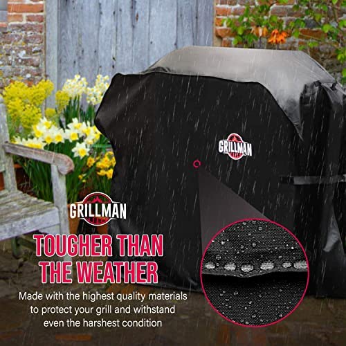 511ZYmmiEDL. AC  - Grillman Premium BBQ Grill Cover, Heavy-Duty Gas Grill Cover for Weber Spirit, Weber Genesis, Char Broil etc. Rip-Proof & Waterproof (58" L x 24" W x 48" H, Black)