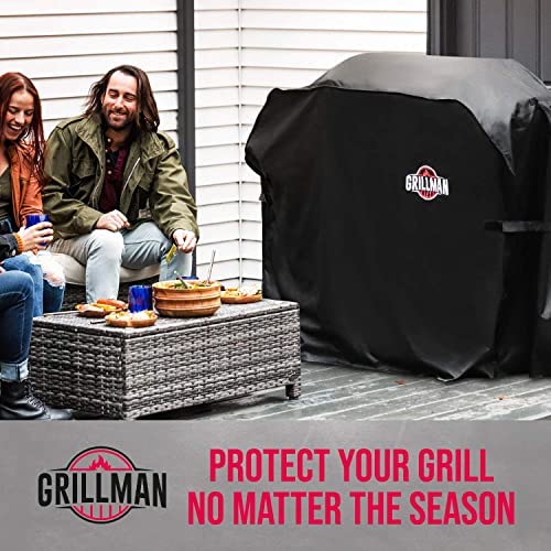 513T2KXi9YL. AC  - Grillman Premium BBQ Grill Cover, Heavy-Duty Gas Grill Cover for Weber Spirit, Weber Genesis, Char Broil etc. Rip-Proof & Waterproof (58" L x 24" W x 48" H, Black)