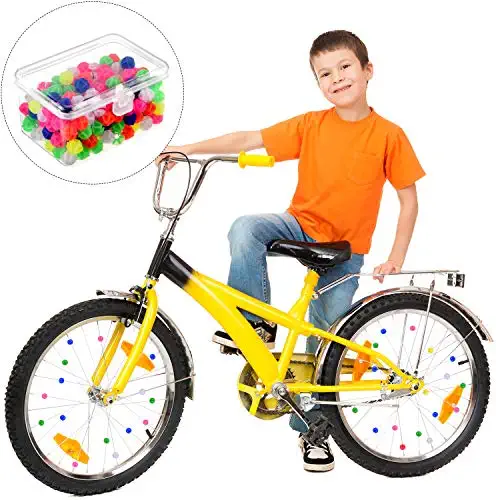 516MXcAUYKL. AC  - Gejoy 216 Pieces Bicycle Spoke Beads Bicycle Wheel Spokes Beads Assorted Color Plastic Clip Beads Spoke Decoration with Plastic Storage Box