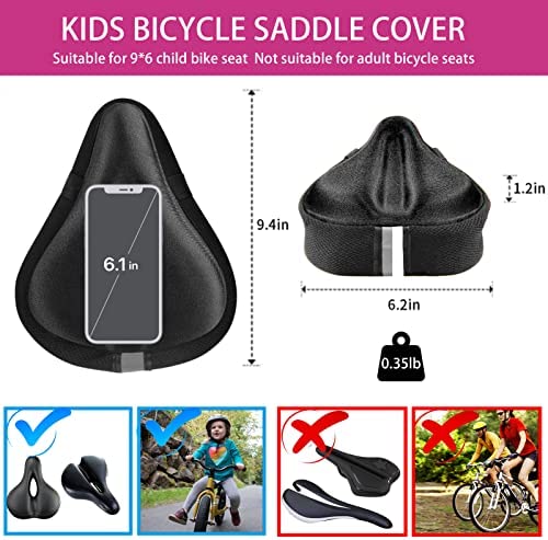 51D60 Ac0+L. AC  - TOMDLING Kids Gel Bike Seat Cushion Cover, Breathable Memory Foam Child Bike Seat Cover, Seat Cushion for Children's Bicycle, with Water and Dust Resistant Cover, 9"x6"