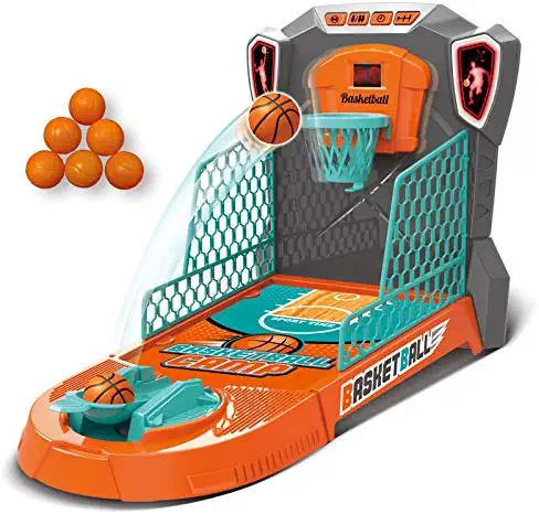 51GUAWVLENL. AC  - KUARLUBI Basketball Shooting Game Toy, Desktop Table Basketball Games Set with Basketball Court, Move Basket, Light and Score Fun Sports Novelty Toy for Birthday Gifts