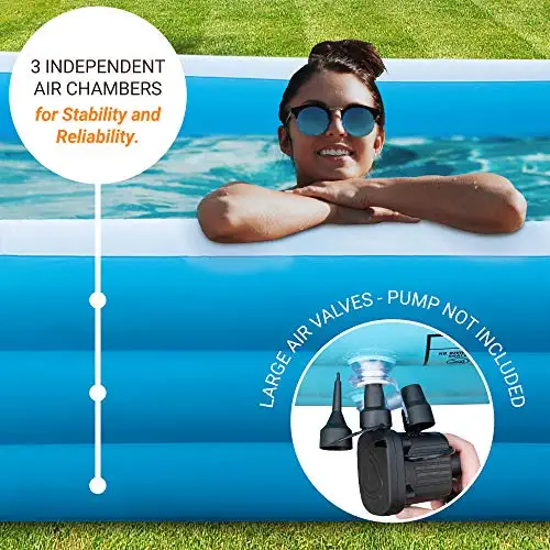 51HIPVOHqSL. AC  - AsterOutdoor Inflatable Swimming Pool Full-Sized Above Ground Kiddle Family Lounge Pool for Adult, Kids, Toddlers, 77" x 55" x 23" Thickened, Blow Up for Backyard, Garden, Party, Blue