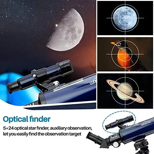 51Mkb80WbML. AC  - MAXLAPTER Telescope for Kids Adults Astronomy Beginners, 70mm Aperture Refractor Telescope for Astronomy, Portable Telescope with Tripod, Smartphone Adapter, Two Eyepieces, Backpack