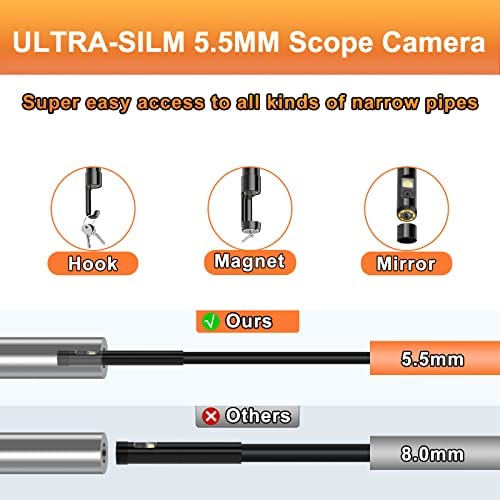 51RaWOYsyoL. AC  - Inspection Camera Endoscope,1080P Dual Lens Industrial Scope Borescope with Light 16.5 FT Boroscope Video Drain Snake IP68 Waterproof Sewer Camera for Home Wall Duct Pipe Plumbing
