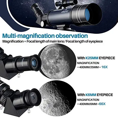 51m4q1tQgEL. AC  - MAXLAPTER Telescope for Kids Adults Astronomy Beginners, 70mm Aperture Refractor Telescope for Astronomy, Portable Telescope with Tripod, Smartphone Adapter, Two Eyepieces, Backpack
