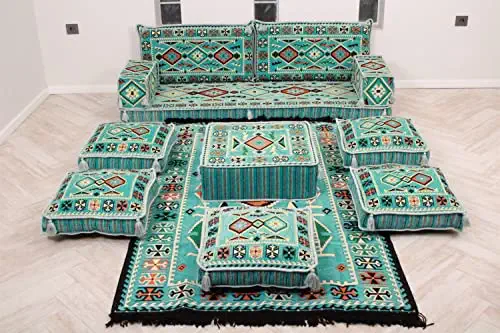 51q+XEixgZL - arabian floor sofa,floor cushions,arabic floor seating,arabic cushions,oriental seating,furniture,arabic majlis sofa,arabic jalsa,arabic couch - MA 40 (Full Set With Standart FOAM)