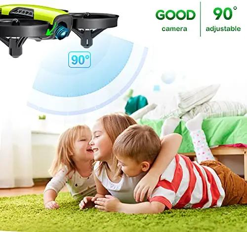 51t7kKigiJL. AC  - Loolinn | Drones for Kids with Camera - Mini Drone, Remote Control Quadcopter UAV with 90° Adjustable Camera, Security Guards, FPV Real Time Transmission Photos and Videos ( Gift Idea )