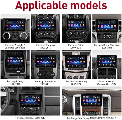 51tBpkMs9sL. AC  - Car Stereo Radio Android 10 for Jeep Wrangler JK Compass Grand Cherokee Dodge Ram GPS Navigation Upgrade with Apple Carplay Andriod Auto Bluetooth SWC