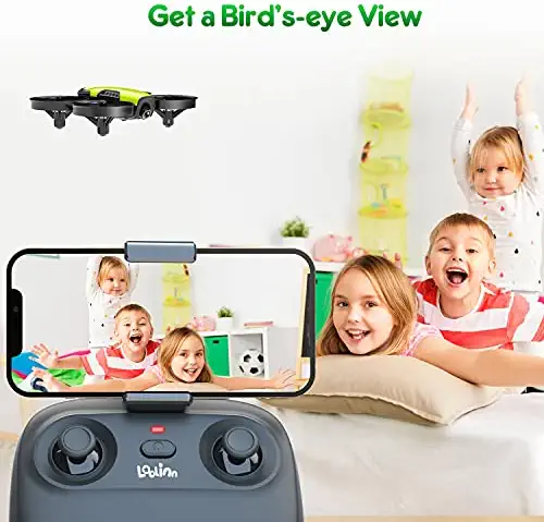 51yDyKunT6S. AC  - Loolinn | Drones for Kids with Camera - Mini Drone, Remote Control Quadcopter UAV with 90° Adjustable Camera, Security Guards, FPV Real Time Transmission Photos and Videos ( Gift Idea )