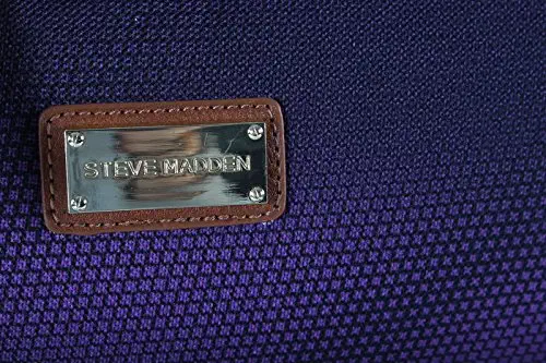 61IS4jUaACL. AC  - Steve Madden Designer Luggage Collection - Lightweight 24 Inch Expandable Softside Suitcase - Mid-size Rolling 4-Spinner Wheels Checked Bag (Shadow Purple)