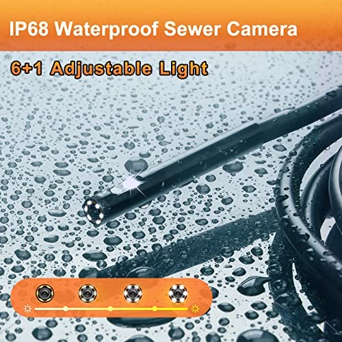 61xb8D1wjPL. AC  - Inspection Camera Endoscope,1080P Dual Lens Industrial Scope Borescope with Light 16.5 FT Boroscope Video Drain Snake IP68 Waterproof Sewer Camera for Home Wall Duct Pipe Plumbing