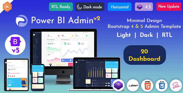 Power BI Admin features screen preview.  large preview - AppUI - Web App Bootstrap Admin Template