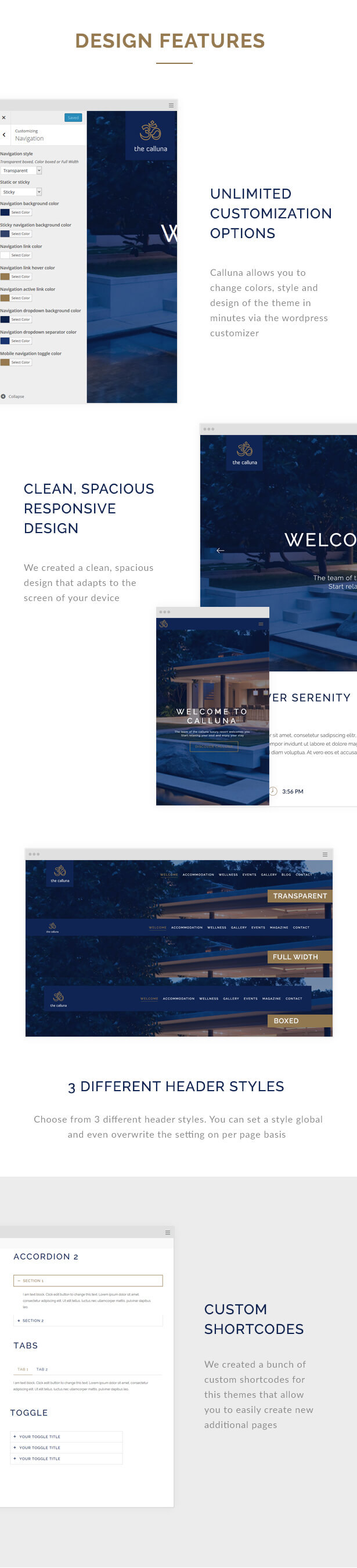 calluna description design - Calluna - Hotel WordPress Theme