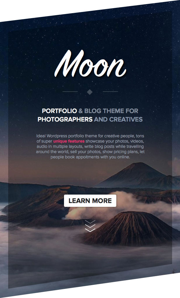 intro - Moon - Photography Portfolio Theme for WordPress
