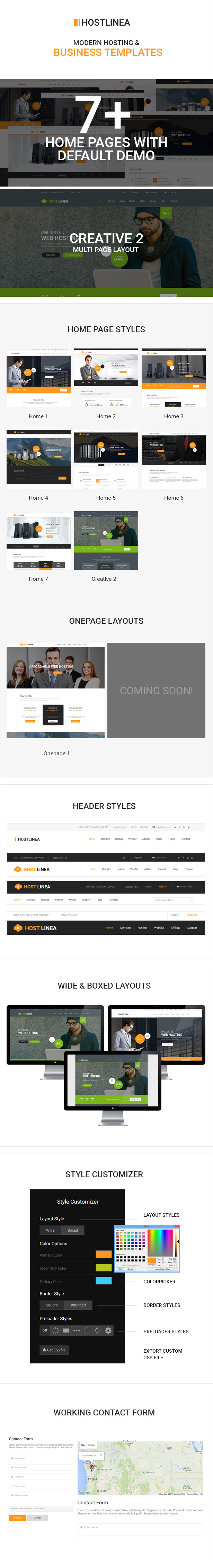 item showcase - Hostlinea - Web Hosting, Responsive HTML5 Template