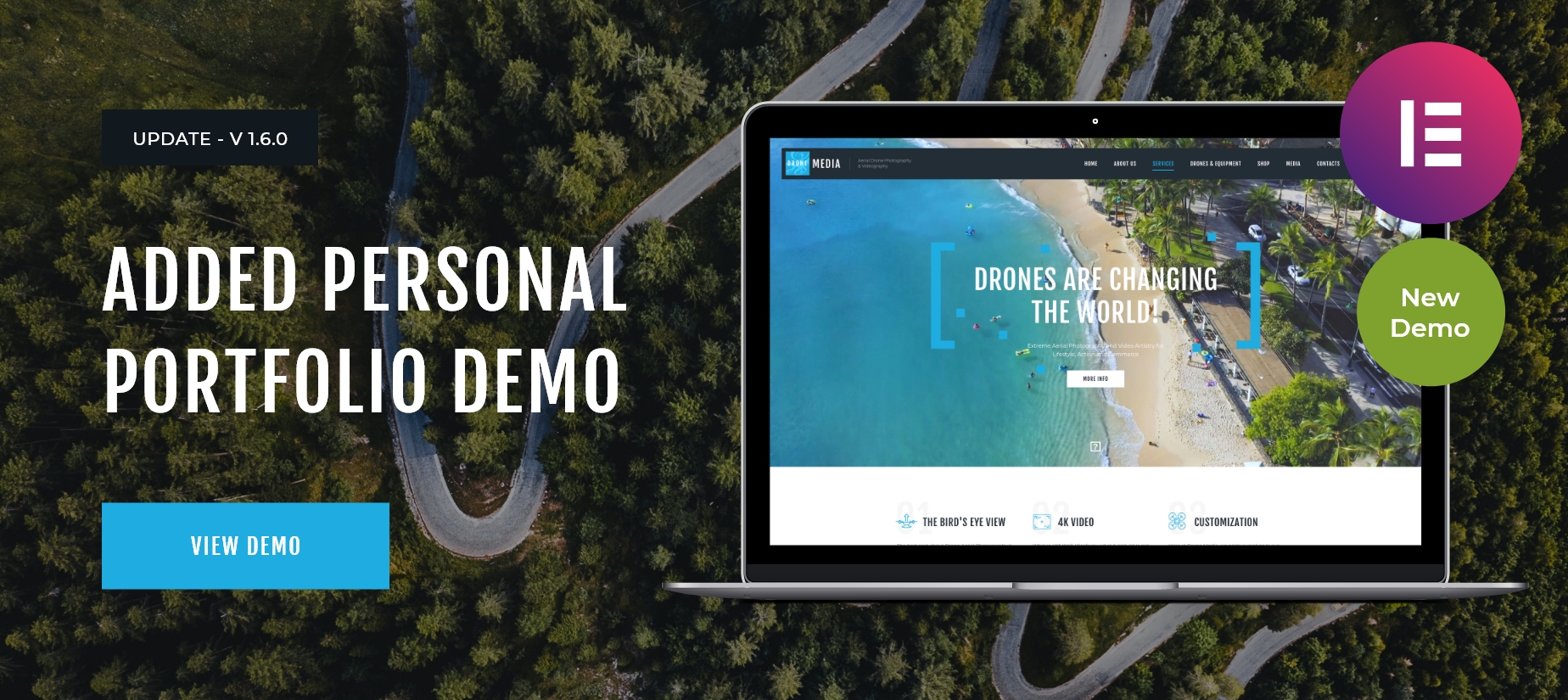 portfolio - Drone Media | Aerial Photography & Videography WordPress Theme + Elementor
