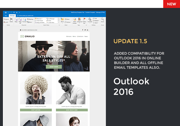 presentation update 1 5 - Emailio Responsive Multipurpose Email Template With Online Builder