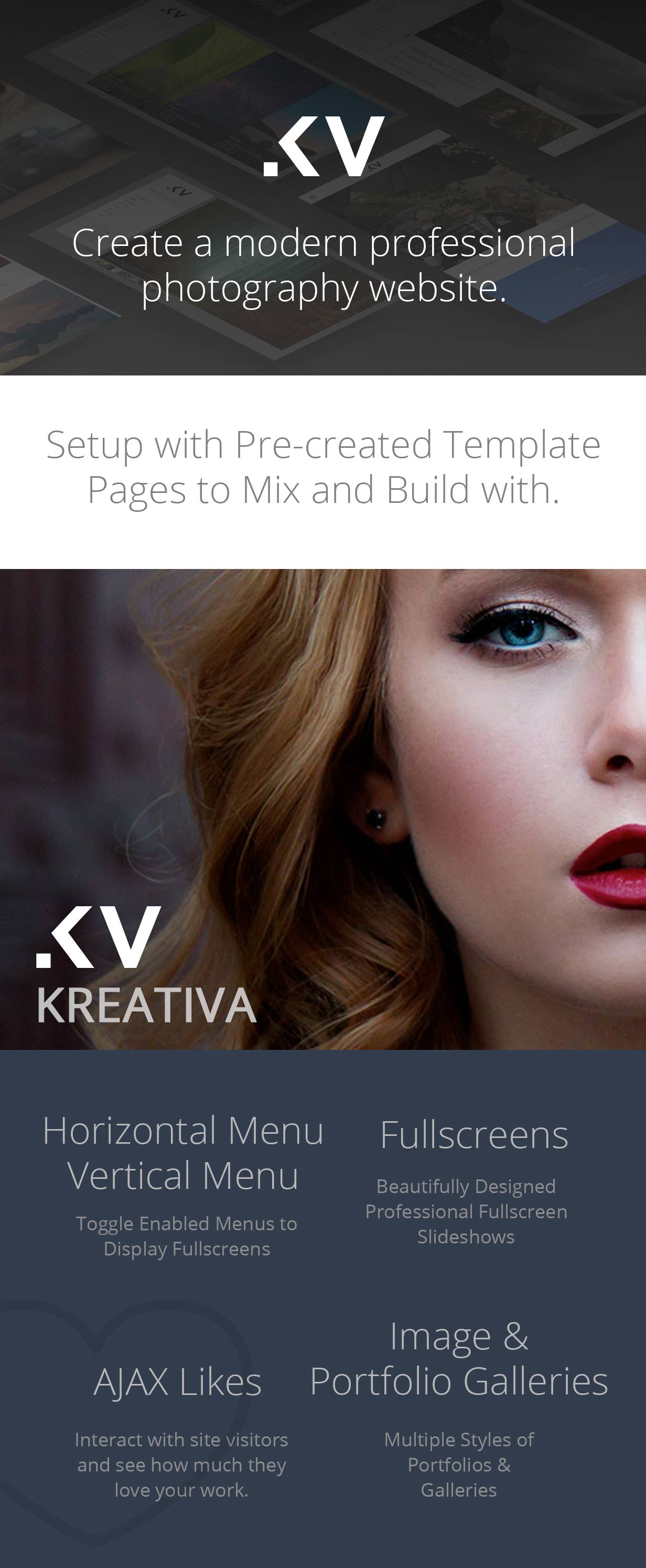 showcase block 1 - Kreativa | Photography Theme for WordPress