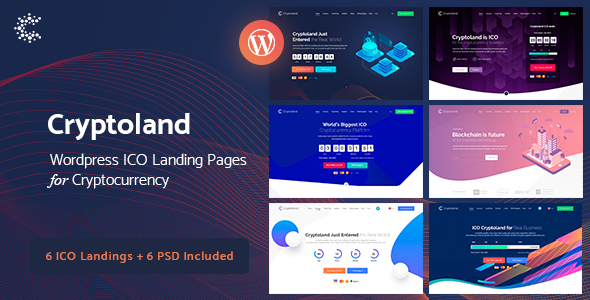00 main preview wp.  large preview - Crypto-land - Crypto Currency Landing Page WordPress Theme
