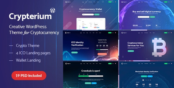 00 preview crypterium.  large preview - Crypto-land - Crypto Currency Landing Page WordPress Theme